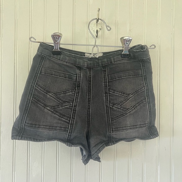 Free People Black High-Waisted Jean Micro Shorts 24 xs - Picture 5 of 7